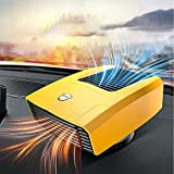 Baceyong 180W Mini chauffage de dégivrage de voiture 12V noir/jaune, portable, fonction deux en un, chauffe-voiture réglable à 360 degrés, ...