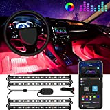 Bande LED Intérieur Auto avec APP, Govee LED Auto Intérieur 4pcs 48 LED Conception à Deux Lignes Améliorée Étanche Multicouleurs ...