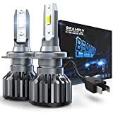 BEAMFLY Ampoule H7 LED Voiture 16000LM, Lampes de Phares 100W, Kit de Conversion Halogène 12V, 6000K Blanche Puissante