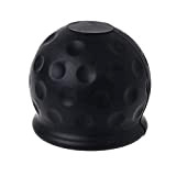 Behavetw Housse de protection universelle en caoutchouc noir pour boule d'attelage de voiture (noir)