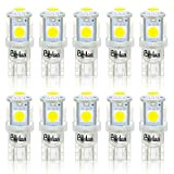 BeiLan 10PCS T10 LED Ampoules de Voiture, Lampe W5W 194 168 501 2825 6000K 5050 Chipset, Lampe de Remplacement à ...