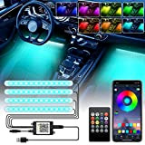 Bilivry LED Voiture Interieur, 4 Pièces 7 Couleurs RGB éclairage Intérieur pour Auto Port USB, 5v éclairage étanche Application De ...
