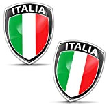 Biomar Labs® 2 x 3D Flexibles Autocollant Badge Stickers Drapeau National Italien Italia Italy Emblème Voiture Auto Moto F 148