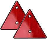 BLUESEABUY 2Pcs Catadioptre Triangle Rouge Réflecteurs Triangles Réfléchissant Remorque Triangle Reflecteur de Signalisation Visser Fixe pour Remorque Caravane Camion Tracteur ...