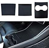 BMZX Model 3 Carbon Center Console Kit ABS Panneau de d'accoudoir en plastique Autocollant de protection pour le Model 3 ...
