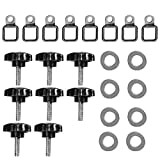 Bosmutus 8pcs Hard Top Quick Removal Fastener Thumb Screws and Tie Down D-Rings Anchors Compatible with Jeep Wrangler Sports Sahara ...