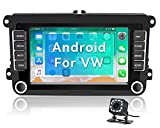 CAMECHO Android 10.0 Autoradio pour VW Golf 5 Golf 6 Passat Polo Seat Skoda, 7 “ HD écran Tactile avec ...