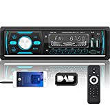 CAMECHO Dab+ Autoradio avec Bluetooth Mains Libres, RDS/FM/AM, 1 Din MP3 lecteurs MP3 de Voiture, 4x50W Deux 2USB/SD/TF/AUX/Charge Rapide+Télécommande