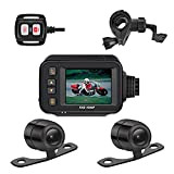 Caméra de moto étanche dashcam de 2,0 pouces, enregistreur conduite à double objectif, caméra moto dashcam, contrôleur fil, enregistrement en ...
