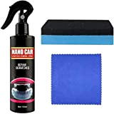 Car Scratch Remover 120ml, Nano Car Scratch Removal Spray, Nano Ceramic Coating Polish Spray with Sponge & Towel for Waterless ...