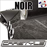 carstyle Suedine-Daim adhésif Feuille 142cmx100cm Pose Facile Covering Auto Noir