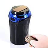 Cendrier de Cigarette de Voiture Détachable Allume-Cigare avec Bleu LED Porte-Gobelet sans Fumée Auto-extinction