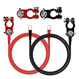 CERRXIAN 1 paire de câbles de raccordement de batterie 10 AWG rouge et noir, câble de batterie de voiture, alliage ...