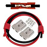 CESFONJER Batterie Connecteur 50A Rapide Prise de Connecteur avec fil électrique 8AWG (60 cm rouge / 60 cm noir) Pour ...