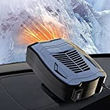 COMBLU Ventilateur électrique pour voiture de chauffage et de refroidissement portable avec prise allume-cigare avec désembuage rotatif à 360 degrés ...