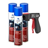 Convertisseur de rouille Rednox Apprêt antirouille Spray anticorrosif 3x 400 ml + 1x poignée originale pour bombes aérosols