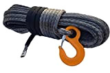 Corde synthétique pour treuil 12 mm x 30 m Pour quad ou UTV, tout-terrain gris