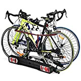 COSTWAY Porte-vélos sur Boule d'Attelage pour 2 Vélos Compatible avec Tous Les Types de Vélo (sauf Celui en Electricité), avec ...