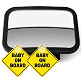 crazy bean Miroir Voiture Bébé pour Siège Arrière, Retroviseur Voiture Bebe 360°Réglable Taille Grande Miroirs Auto Bébés Enfant - Avec ...