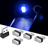CTRICALVER 5 pièces lumières d'ambiance à LED de voiture bleue, lumières enfichables 5V Mini kit d'éclairage ambiant intérieur pour voitures, ...