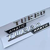 DDDXF Autocollant pour voiture Letter Emblem Turbo 4Matic A M G Badge Fender Supercharge Logo pour Mercedes Benz Amg 2014-2016, ...