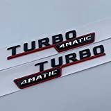 DDDXF Car Styling Stickerletter Emblem Turbo 4Matic Amg Badge Fender Supercharge Logo pour Mercedes Benz Amg 2014-2016, BlackRed