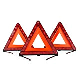 DEDC Kits d'urgence Triangles de Signalisation Panneau d'Avertissement pour Auto Sécurité Pliable Réfléchissant Universel Plastique (Lot de 3)