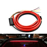 DEFVNSY 1-Set 100CM (39.4") 12V Flexible Rouge 90 / 100cm Voiture Feu Stop LED supplémentaire Troisième feu Stop Voiture avec ...