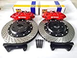 DeltaRace Kit installation frein AP Racing Audi TT/TTS MK2 disques percés moulés de 355, pinces 6 pompants, rouge, l