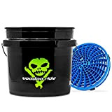detailmate Voodoo Ride Wash Bucket 3,5 gallons Noir avec détails Guardz Dirt Lock Seau de lavage bleu pour un lavage ...