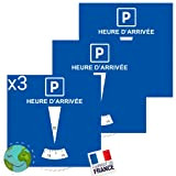 Disque Bleu de stationnement Zone Bleue (ÉCOLOGIQUE & Fabriqué en France) x3 Disques Stationnement Carte Horodateur Européen pour Parking Stationnement ...
