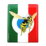 Emblème 3D en forme de dôme pour le badge avant (horncasting) de votre vespa, drapeau italien avec le logo Mio ...