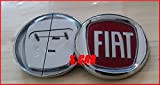 Emblème arrière avec logo pour Fiat Panda Doblo Rouge Chromé 85 mm