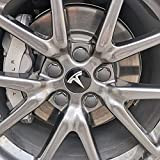 Emblème d'enjoliveur de Voiture pour kit d'enjoliveurs Tesla Model 3, S & X (4 enjoliveurs + 20 Couvre-écrous de Roue) ...