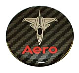 EU-Decals Emblème pour volant Saab Jet Aero - 32 mm - En carbone rouge et chromé - Autocollant 3D - ...