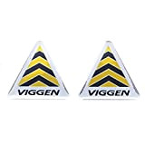 EU-Decals Lot de 2 emblèmes SAAB Viggen Wing Fender noir jaune chromé autocollant 3D dos 9–3