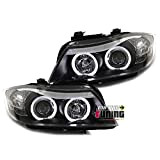 europetuning - 01032 - PHARES FEUX ANGEL EYES NOIRS ANNEAUX LEDS SERIE 3 E90 & E91 PHASES 1 05-08