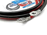 eXODA Câble de Batterie 200cm câble d'alimentation en cuivre 35 mm² avec cosses à œillets M10 12V câble de Voiture