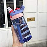 fgg Enfants Boire Portable Alimentation Bouteille Blue Water Cup avec Paille 480ML fengong