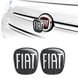 Fiat 14186A-2Pz Autocollant 3D Remplacement Logo pour 500, Noir, 2 Pièces, Avant et Arrière