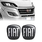 Fiat 14188B-2Pz Autocollant 3D Remplacement Logo pour Ducato, Noir, 2 Pièces Avant et Arrière