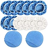 FineGood Lot de 14 bonnets de polissage en microfibre pour lustrage et cirage avec poche pour les doigts - Bleu, ...