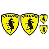 Finest Folia Lot de 4 autocollants humoristiques pour voiture avec motif élan, film autocollant résistant au lavage, accessoires logo suédois ...