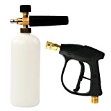 FreeTec Pistolet pour laveuse à Haute Pression et Bouteille de Lavage pour Jet de laveuse à Pression,Canon à Mousse nettoyante