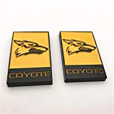 FT&C Lot de 2 Badges colorés Peints en Forme de tête de Loup de Coyote - 3D ABS - Autocollants ...