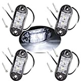Futheda 4 pcs Blanc IP65 12 V/24 V Ovale LED latérales Feux de gabarit Avant Feux arrière Lampes Universel Indicateur ...