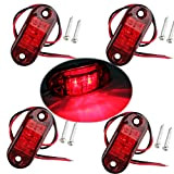 Futheda 4 pcs Rouge IP65 12 V/24 V Ovale LED latérales Feux de gabarit Avant Feux arrière Lampes Universel Indicateur ...
