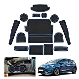 GAFAT Compatible avec Ford Fiesta ST MK8 2017-2022 Tapis antidérapants, tapis en caoutchouc Fiesta MK8, console centrale, porte-gobelets, tapis de ...
