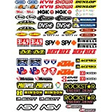 GamesMonkey Lot de 73 autocollants pour moto, motocross, scooter