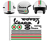 GamesMonkey Stickers Casco Kit Vespa Noir Italia Casque Viny Poli